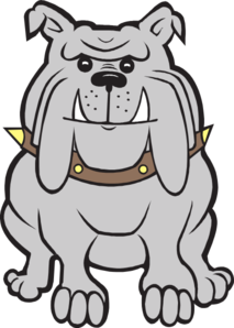Happy Gray Bulldog Clip Art